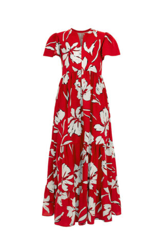 Vestido Marely Maxi Rojo Flo