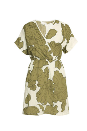 Vestido Eva Beige/Verde Flo