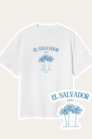 T-shirts Palmeras+Clip Para Cabello💙🤍
