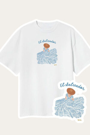 T-shirts Vestido El Salvador+Clip Para Cabello💙🤍