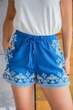 Short Celeste Bordado
