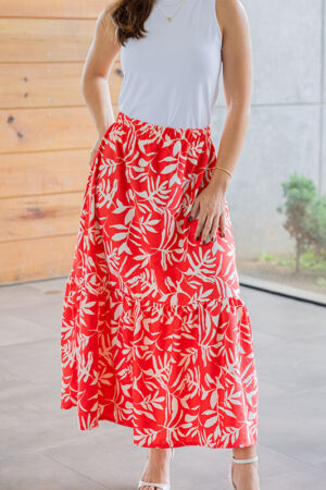 Falda Eva Roja Flores