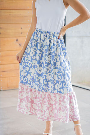 Falda Eva Bicolor Rosa/Celeste