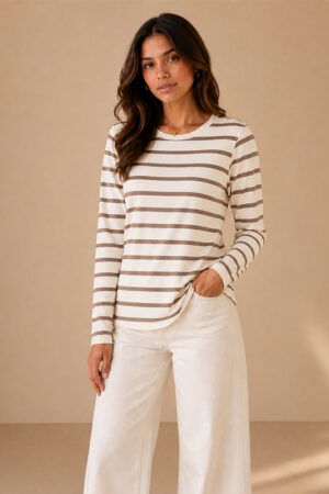 Blusa Aurora Rayas Café