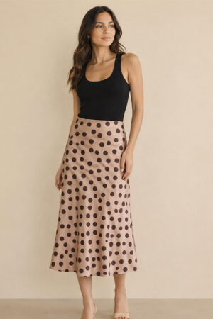 Falda Poppy Café/Blanca