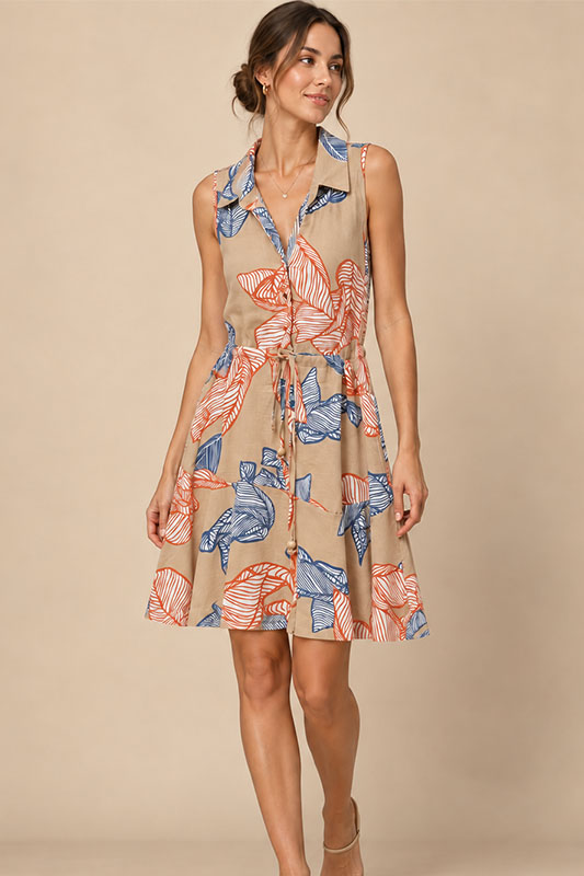 Vestido Chloe Khaki Floral