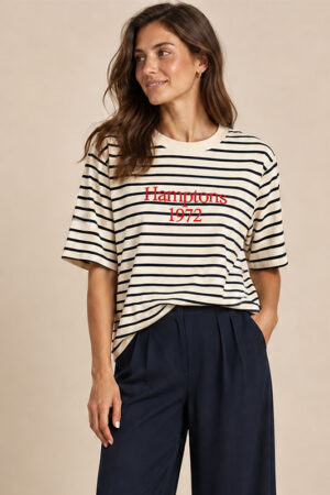 T-shirt Hamptons Crema/Azul